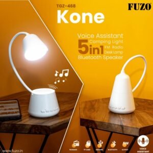 kone 5 in 1 Camping Light, FM Radio, Desk Lamp, Bluetooth Speaker With Voice Assistance - TGZ-468