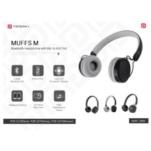 Portronics Bluetooth Headphone with Mic. & AUX Port - POR 317/1073/1074